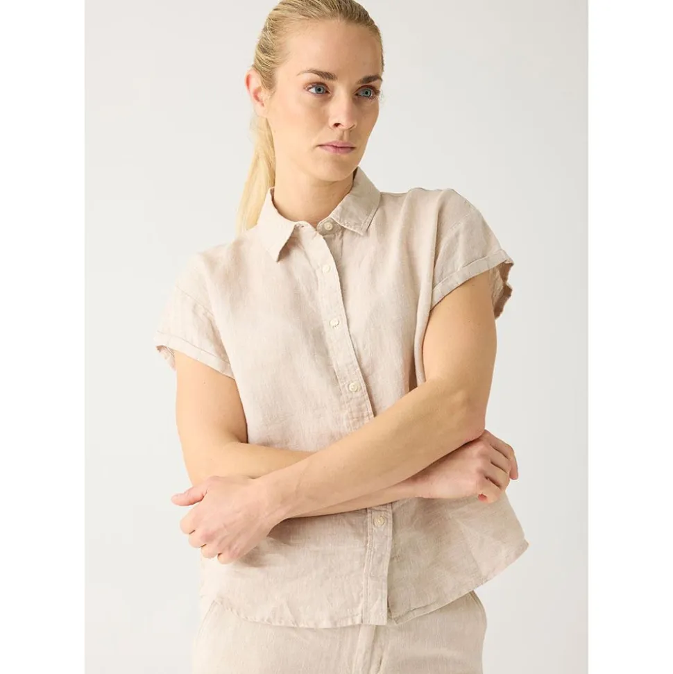 Aster Fold Up Short Sleeve Linen Shirt Dam