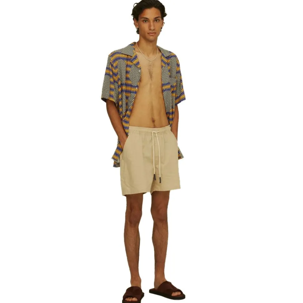 Beige Linen Shorts Herr