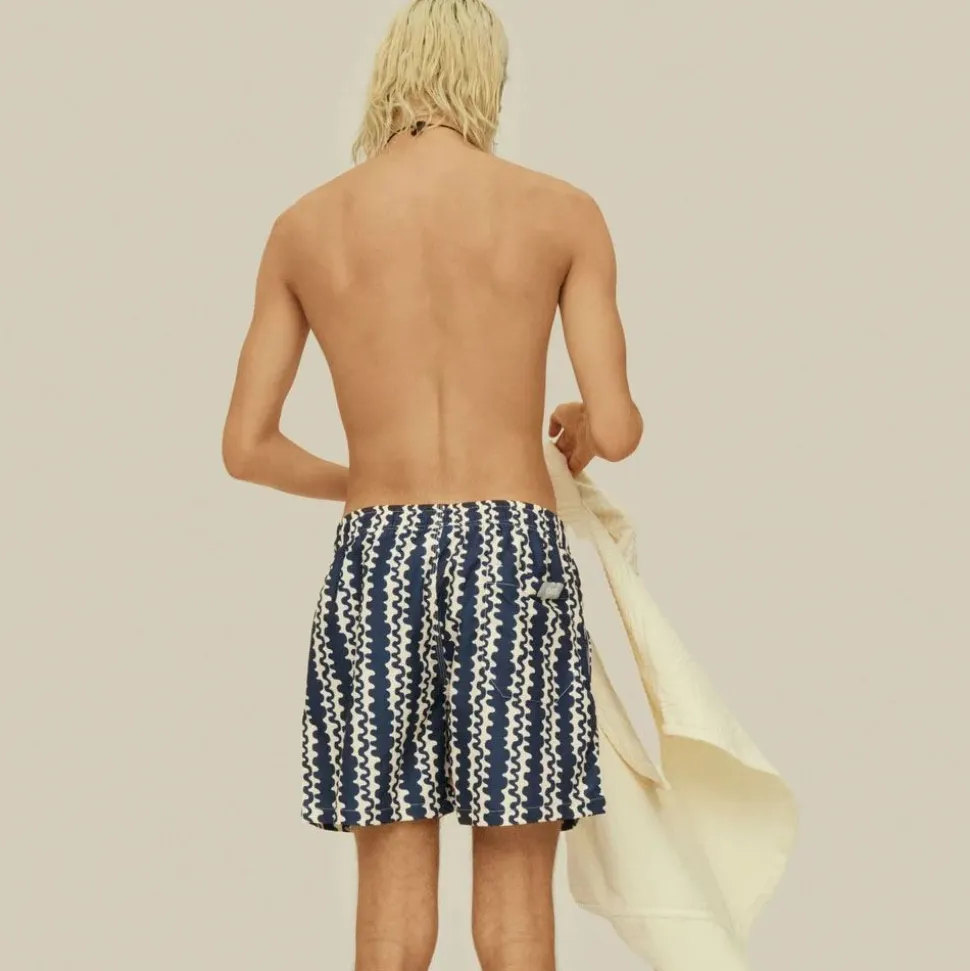 Blue Scribble Swim Shorts Herr