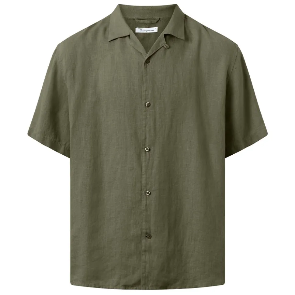 Box fit short sleeved linen shirt GOTS/Vegan herr