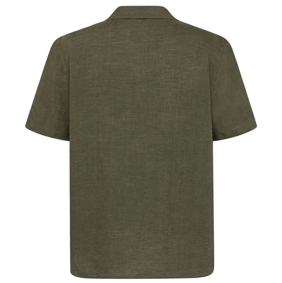Box fit short sleeved linen shirt GOTS/Vegan herr