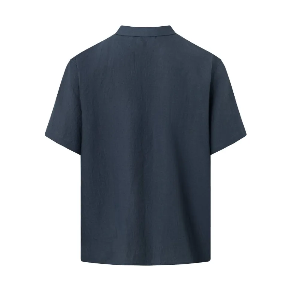 Box Fit Short Sleeved Linen Shirt Herr