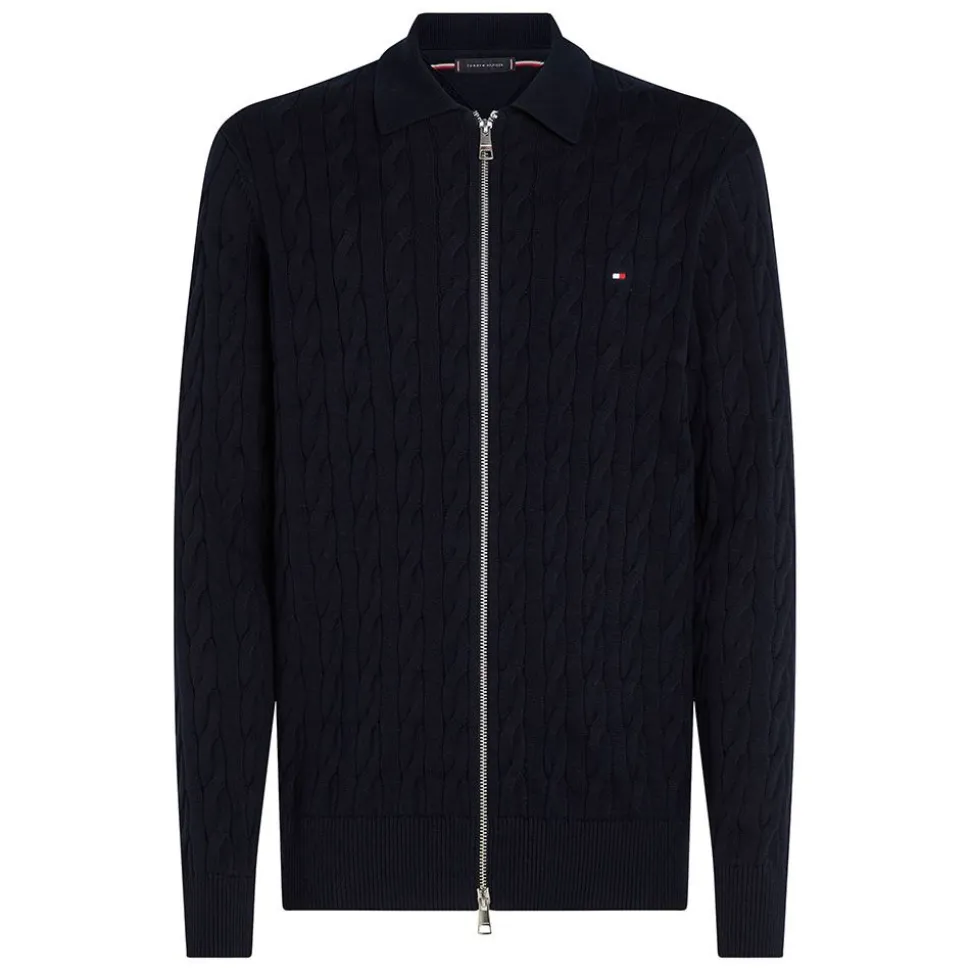 Classic Cable Polo Zip Trough Herr