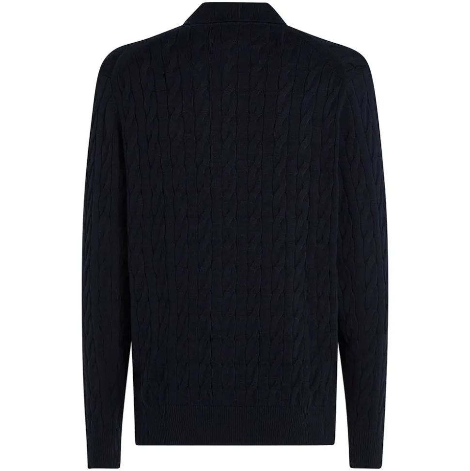Classic Cable Polo Zip Trough Herr