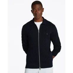 Classic Cable Polo Zip Trough Herr