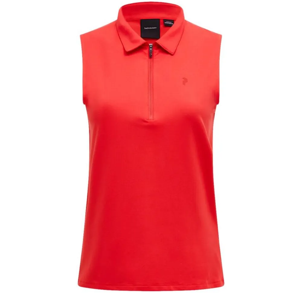 Comfort Zip Seeveless Polo Dam