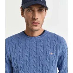 Cotton Cable Crew Neck Herr