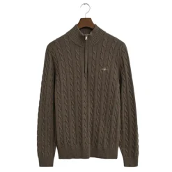COTTON CABLE HALF ZIP HERR