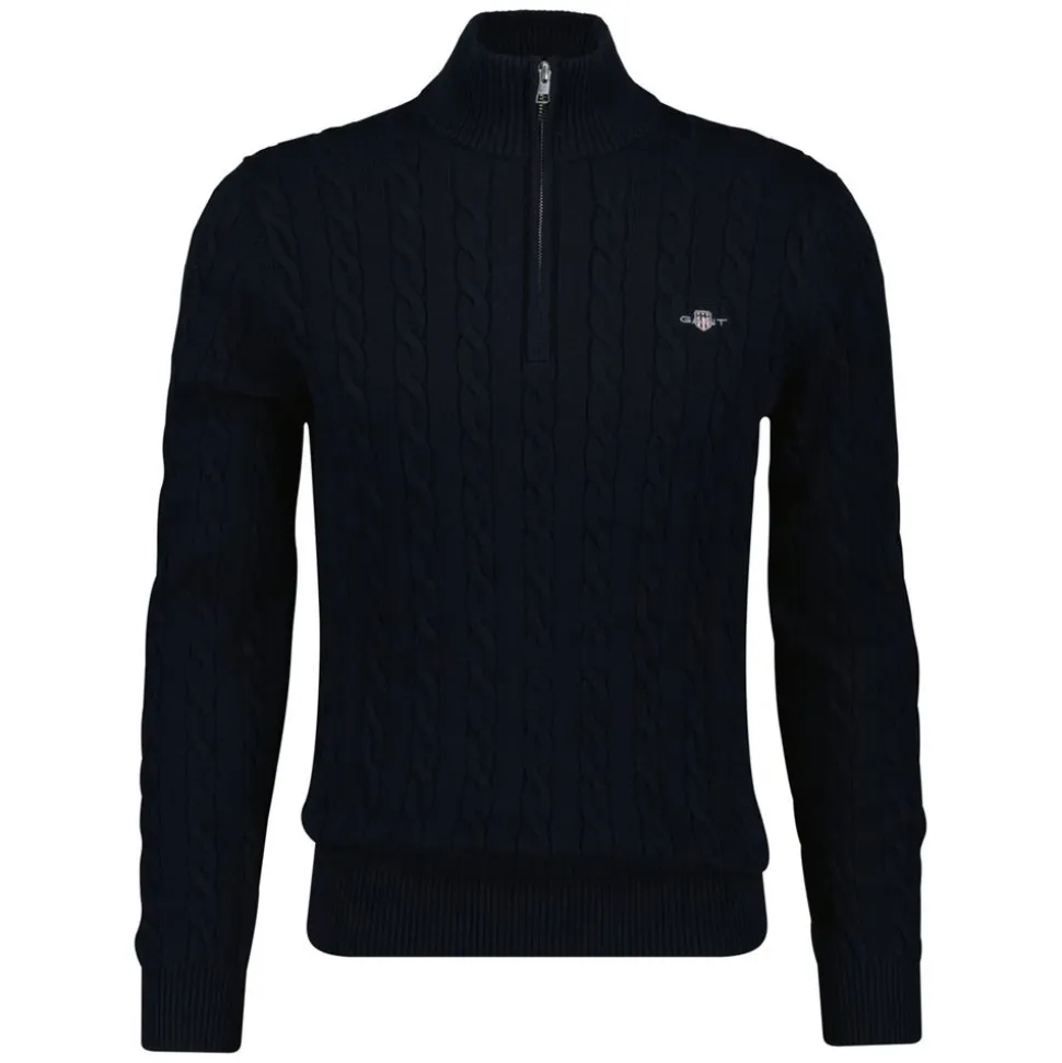 Cotton Cable Half Zip Herr