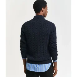 Cotton Cable Half Zip Herr