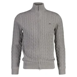 Cotton Cable Zipped Cardigan Herr