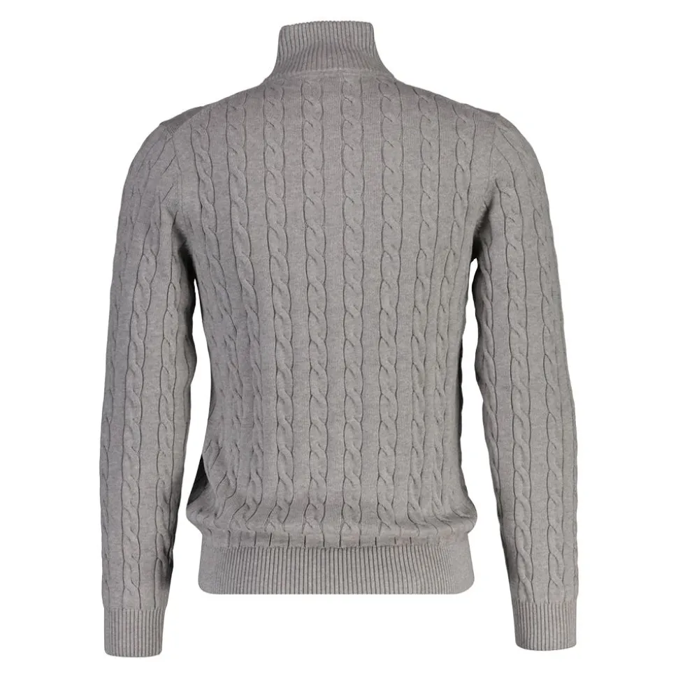 Cotton Cable Zipped Cardigan Herr