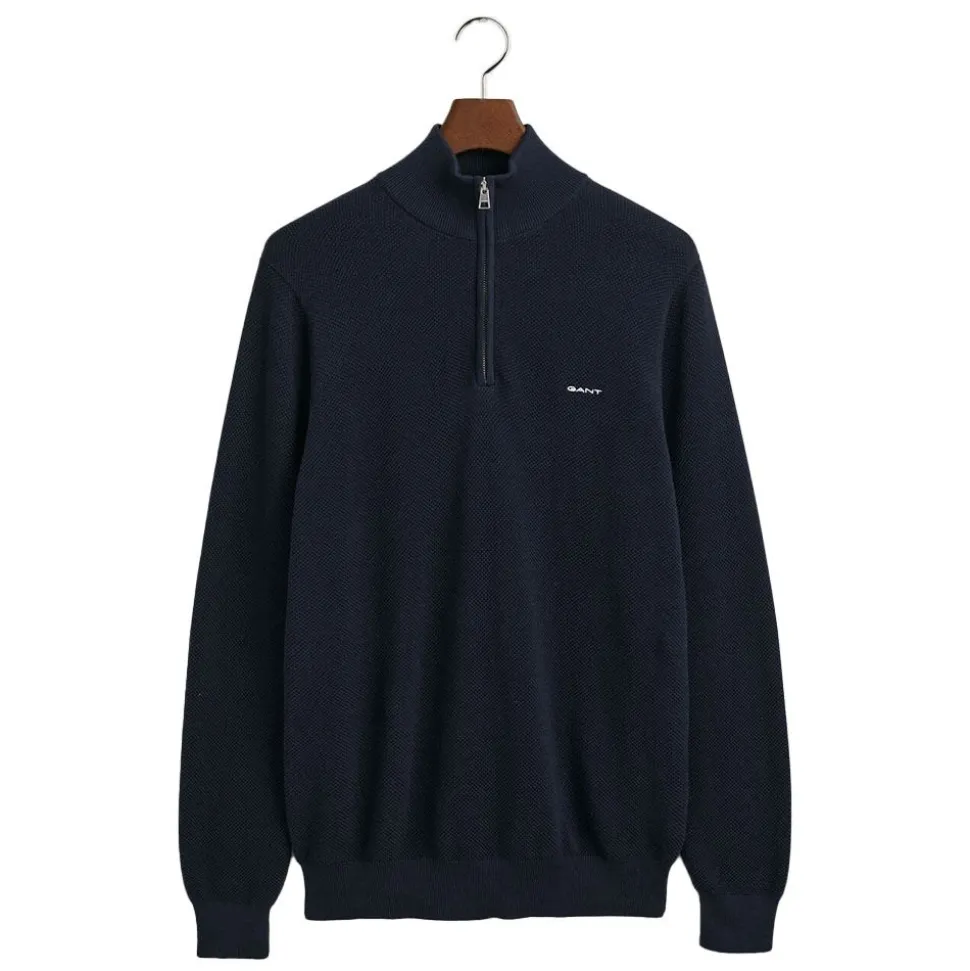 Cotton Pique Half-Zip Herr