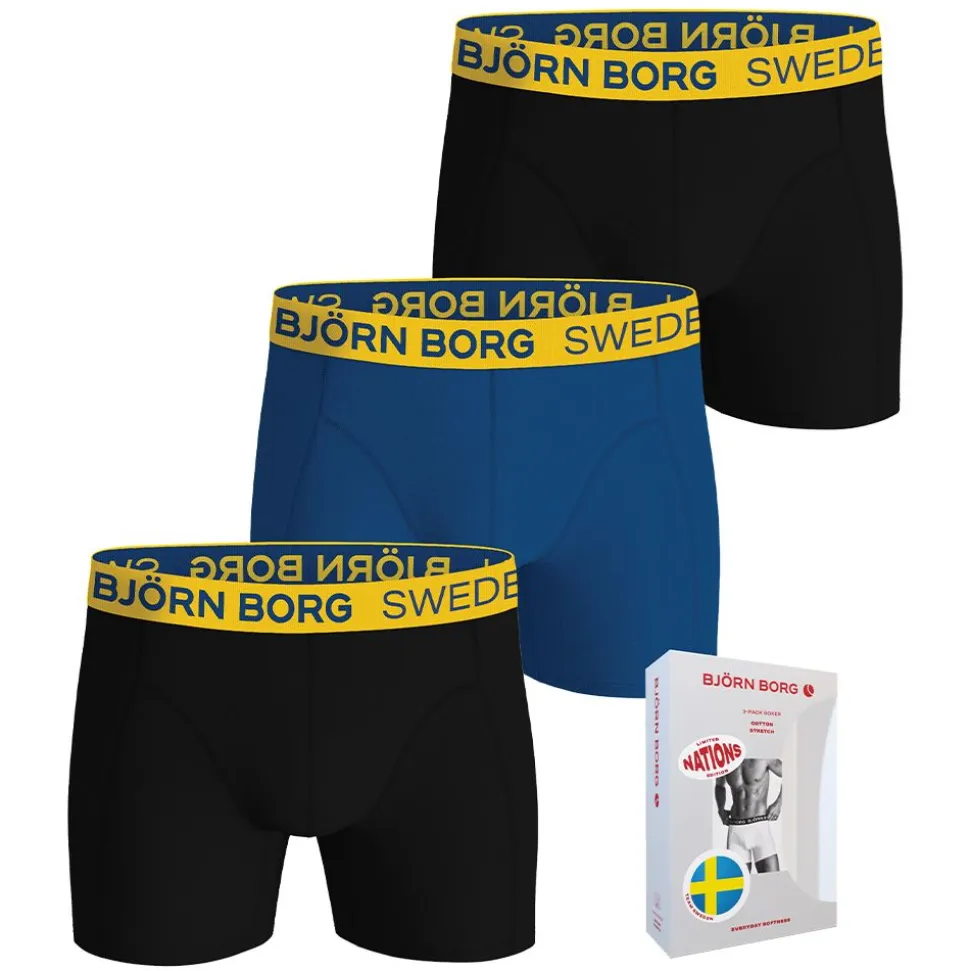 COTTON STRETCH BOXER SWEDEN 3-PACK HERR