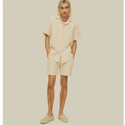 Ecru Porto Waffle Shorts Herr