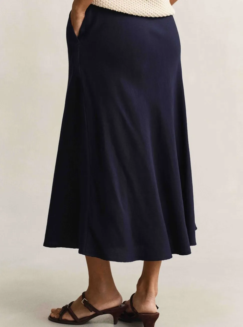 FLARED LINEN BLEND SKIRT DAM