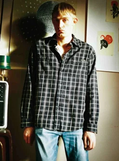 Julian Worker Shirt Checked Black Herr