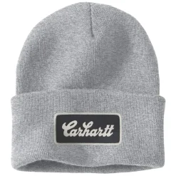 Knit Cuffed Script Patch Beanie