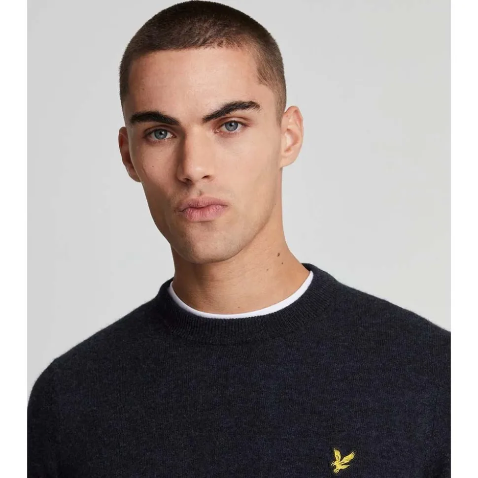 Lambswool Blend Crew Neck Jumper Herr