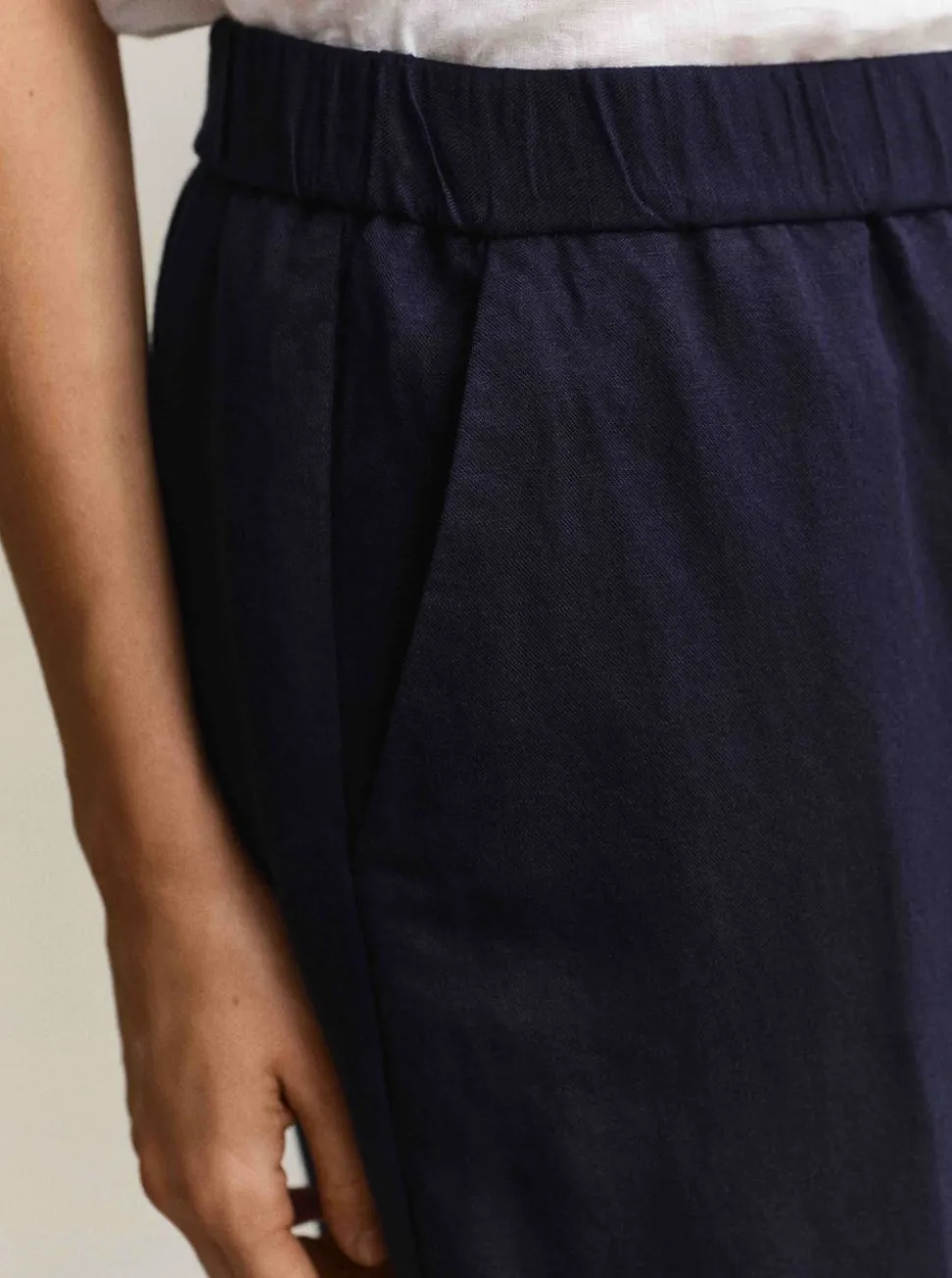 LINEN BLEND PULL ON PANTS DAM