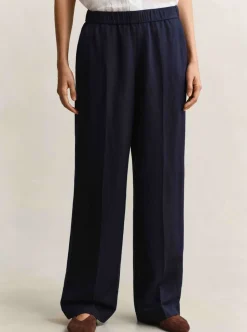 LINEN BLEND PULL ON PANTS DAM