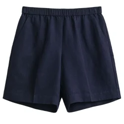 LINEN BLEND PULL ON SHORTS DAM