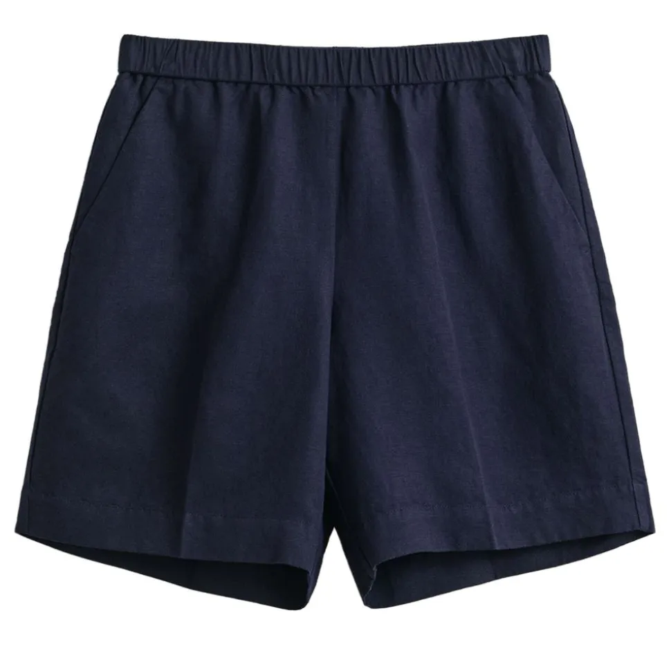 LINEN BLEND PULL ON SHORTS DAM