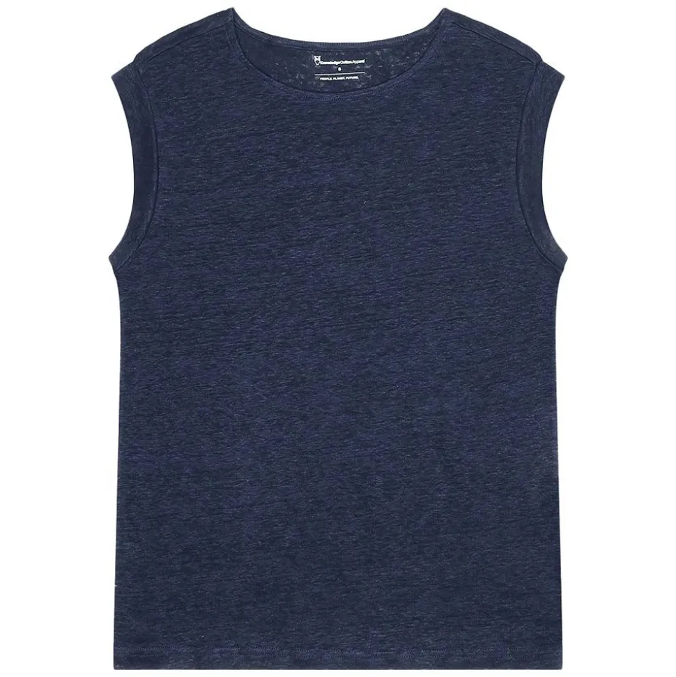 Loose fold up linen t-shirt GOTS/Vegan Dam