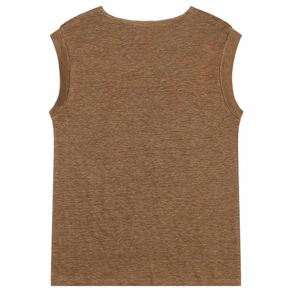 Loose fold up linen t-shirt GOTS/Vegan Dam