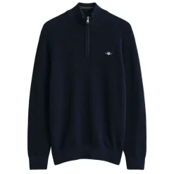MICRO TEXTURED COTTON HALF ZIP HERR