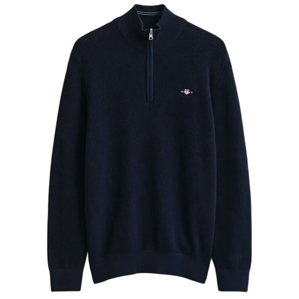 MICRO TEXTURED COTTON HALF ZIP HERR
