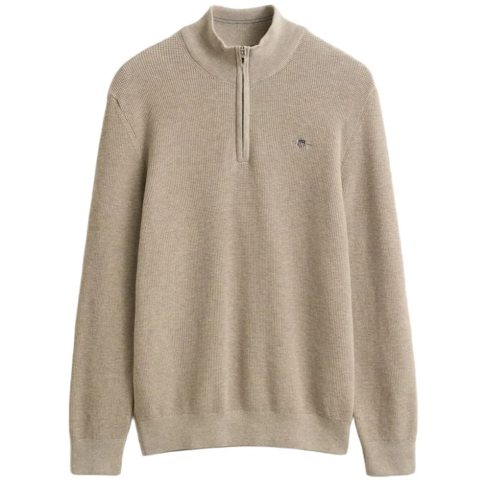 MICRO TEXTURED COTTON HALF ZIP HERR