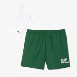 Mid Lenght Slogan Swim Trunks Herr