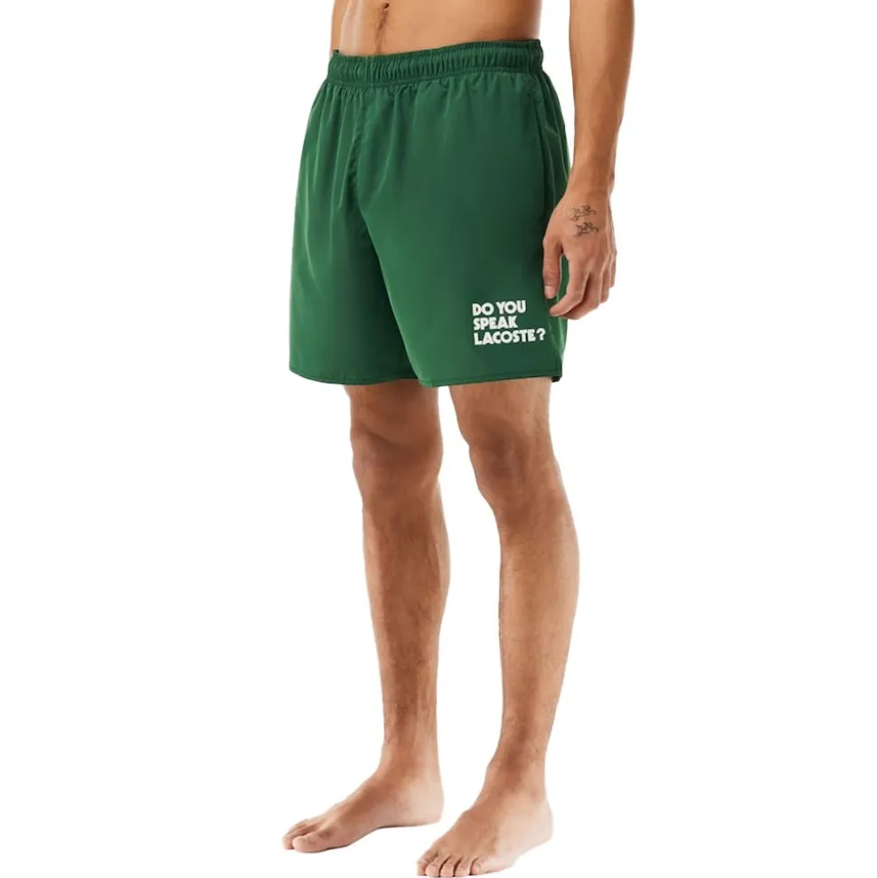Mid Lenght Slogan Swim Trunks Herr