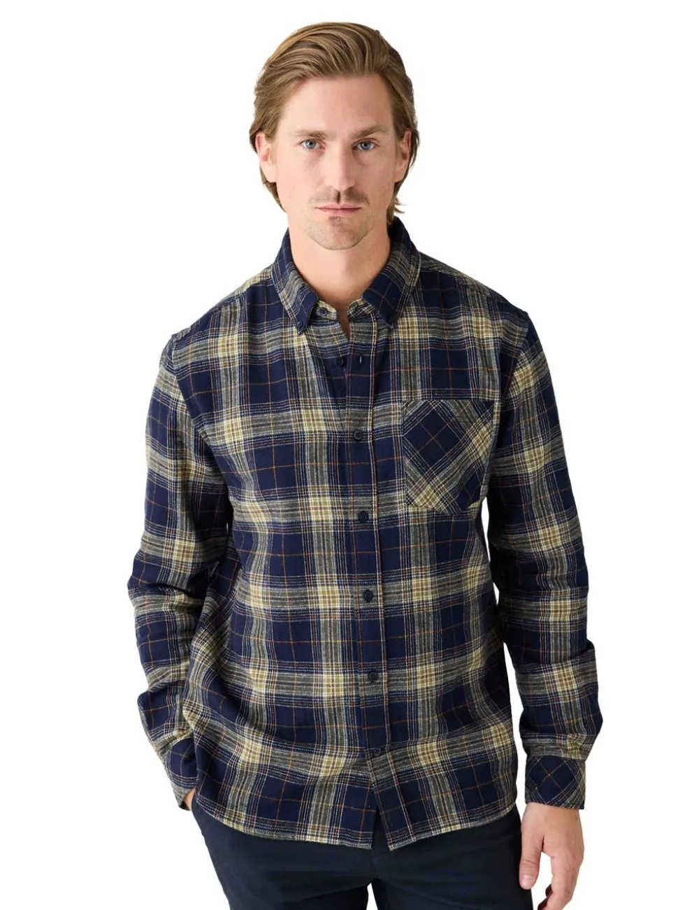Organic Cotton Checked Flannel Shirt GOTS herr