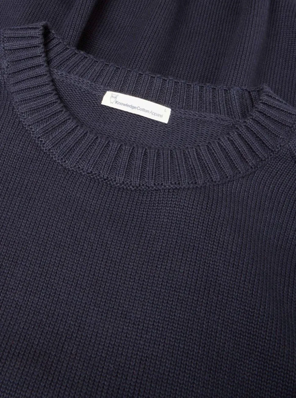 Plain knitted crew neck - GOTS/Vegan herr