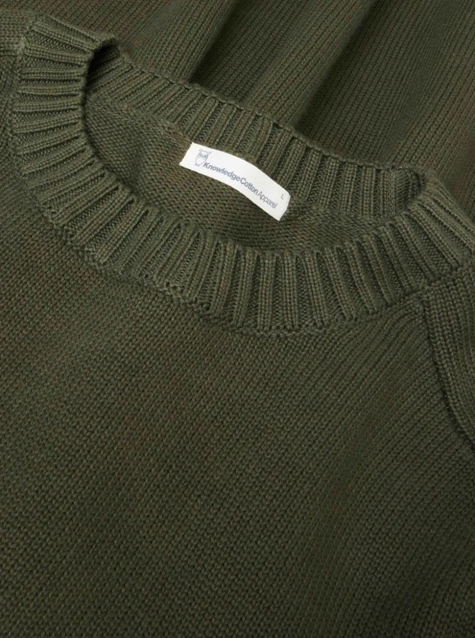 Plain knitted crew neck - GOTS/Vegan herr