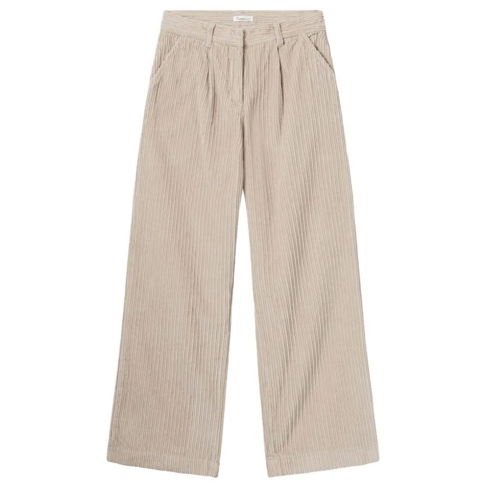 Posey Wide High-Rise Irregular Corduroy Pants Dam