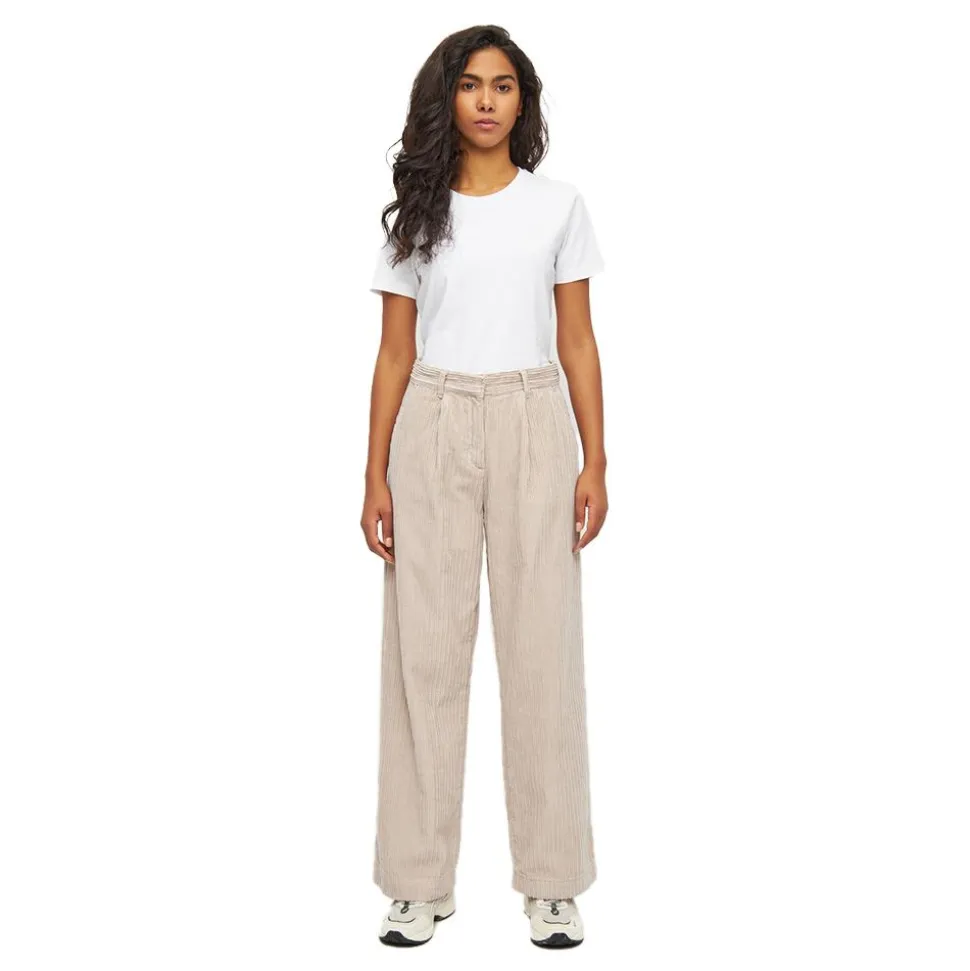 Posey Wide High-Rise Irregular Corduroy Pants Dam
