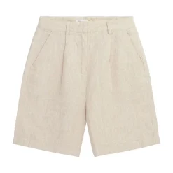 Posey Wide High-Rise Linen Shorts Dam