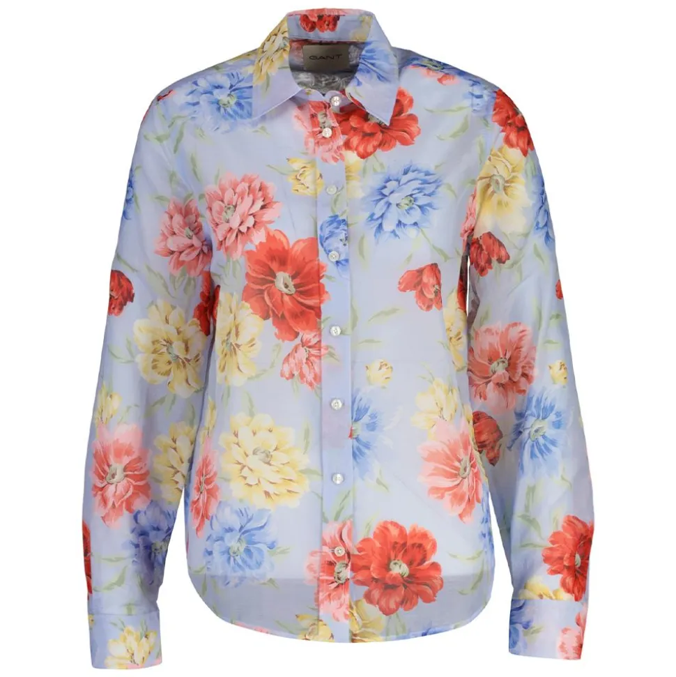 REG FLORAL PRINT CTN SILK LS SHIRT DAM