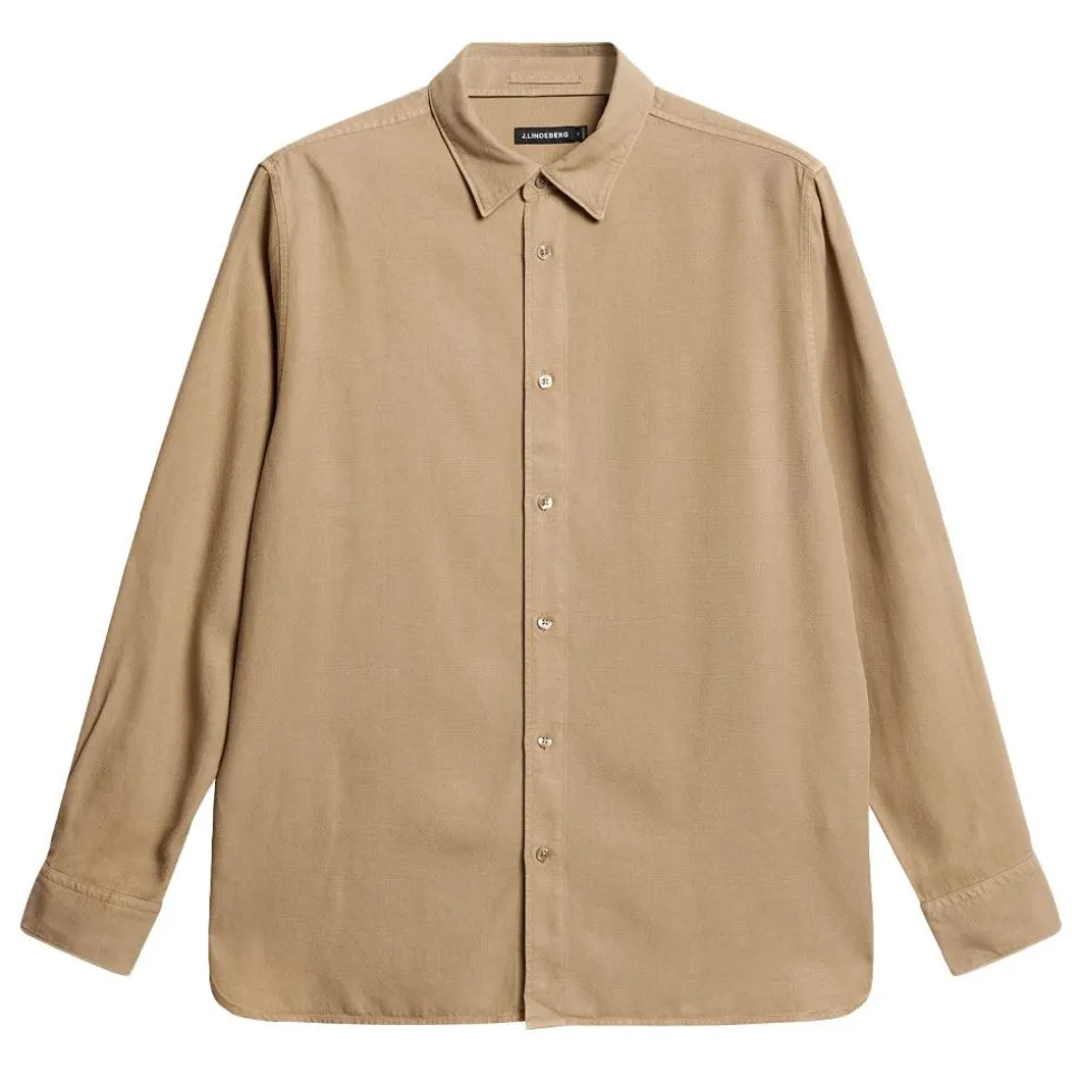 Reg LS Struct Gmd Tencel Shirt Herr