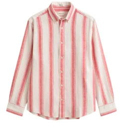REGULAR COTTON LINEN STRIPE SHIRT HERR