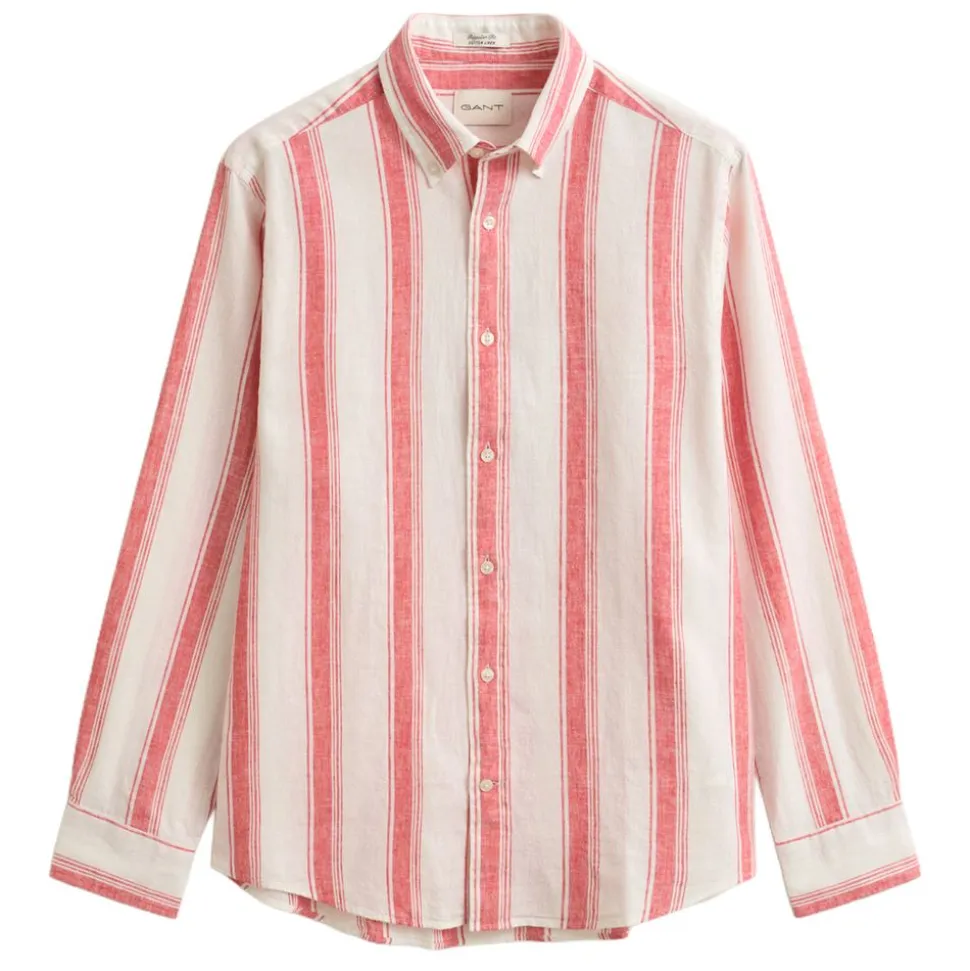 REGULAR COTTON LINEN STRIPE SHIRT HERR