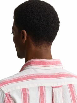 REGULAR COTTON LINEN STRIPE SHIRT HERR
