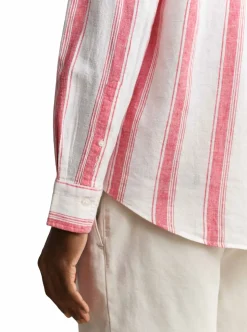 REGULAR COTTON LINEN STRIPE SHIRT HERR