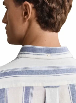 REGULAR COTTON LINEN STRIPE SHIRT HERR