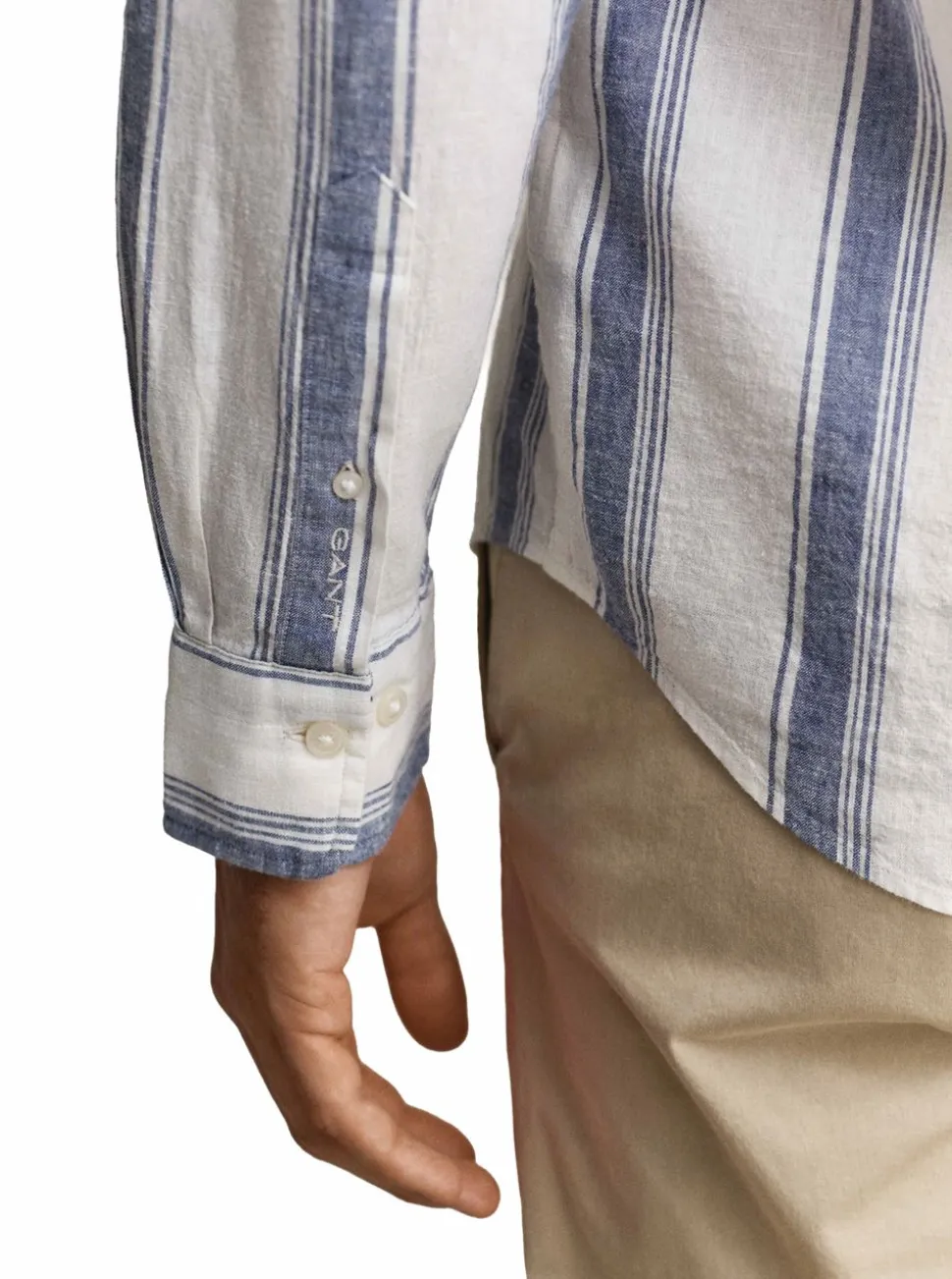 REGULAR COTTON LINEN STRIPE SHIRT HERR