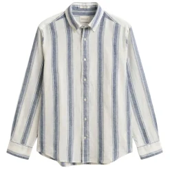 REGULAR COTTON LINEN STRIPE SHIRT HERR