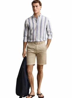 REGULAR COTTON LINEN STRIPE SHIRT HERR